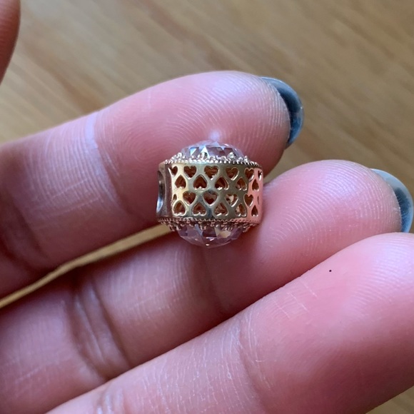 Retired Pandora Charm Radiant Hearts Bead CZ Rose EUC - Picture 8 of 10